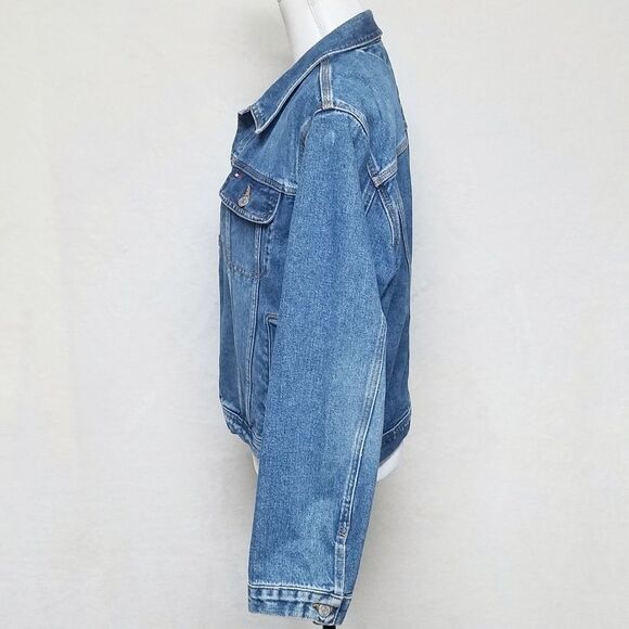 Vtg Y2K Tommy Hilfiger Goose Denim Jacket XL - Picture 7 of 16